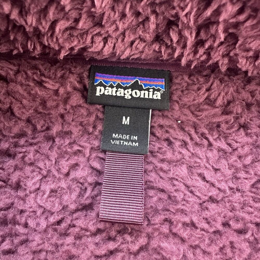 Patagonia Jacket Women Medium Burgundy Los Gatos 1/4 Zip Sherpa Soft Cozy - Picture 4 of 13